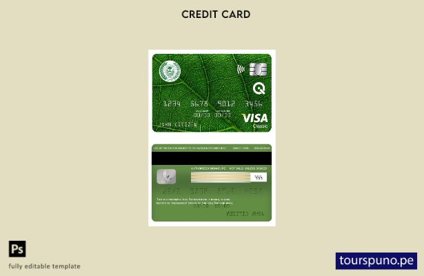 lista para imprimir plantilla de tarjeta clásica de visa bancaria Rafidain de Ir
